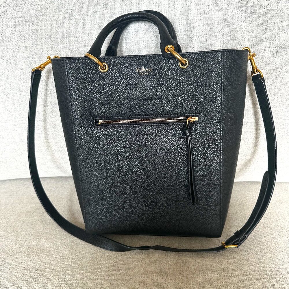 Mulberry Classic Grain Small Maple Tote (Black)